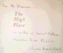 The High Place - Inscription