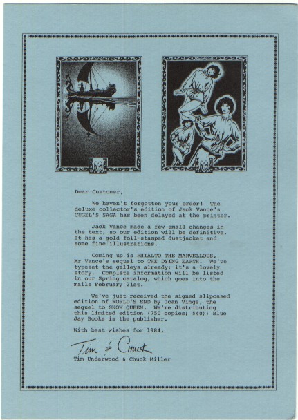 Underwood-Miller card from 1984