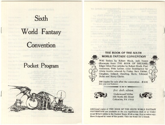 Sixth World Fantasy Convention Pocket Program